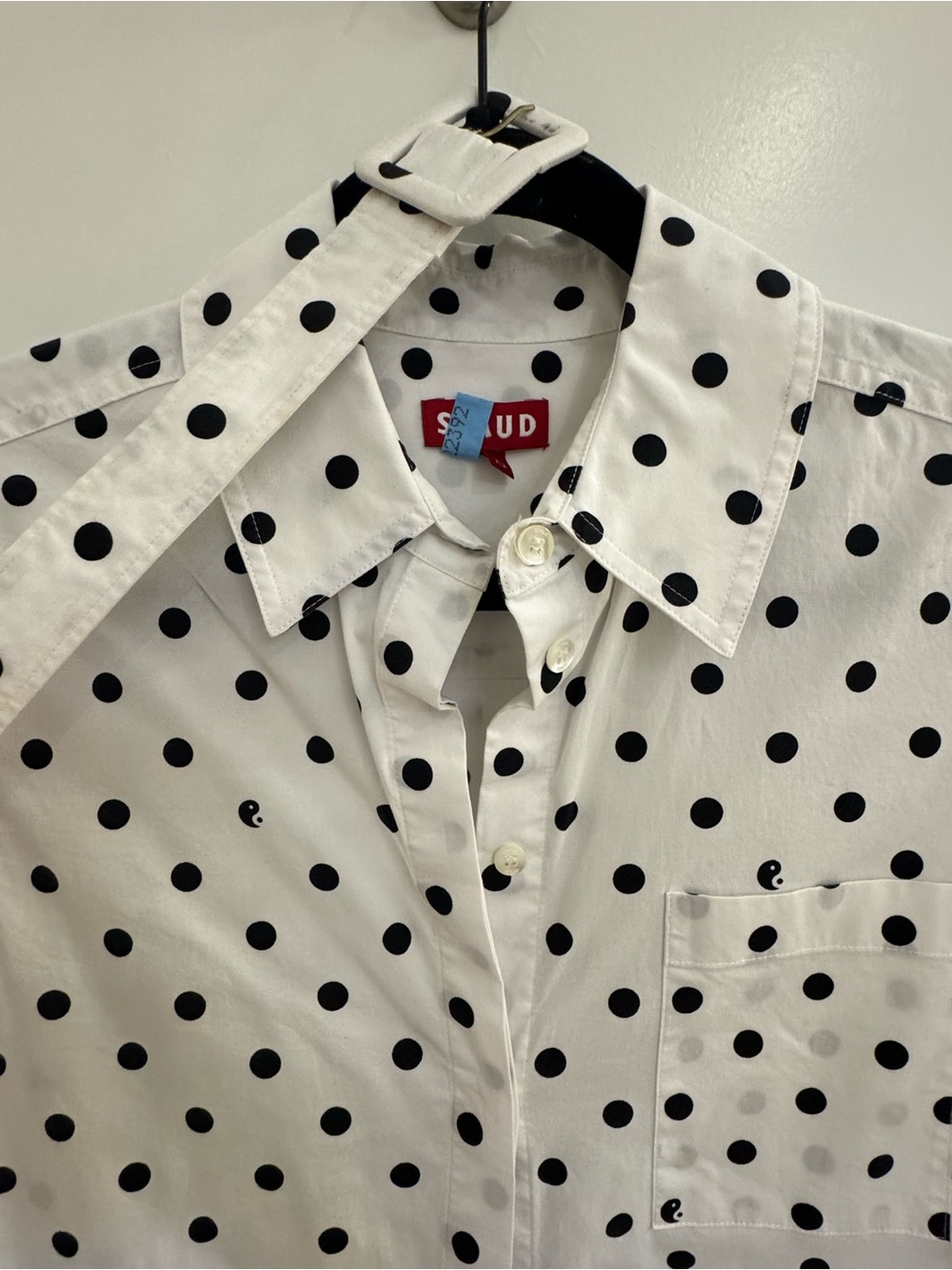 STAUD White Maxi Dress with Black Polka Dots sold out - Picture 8 of 9